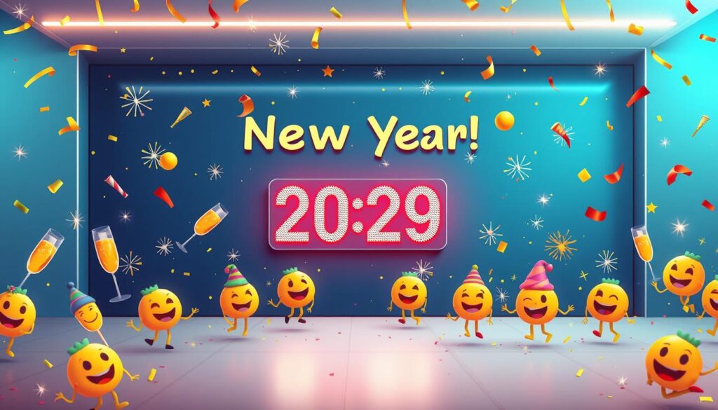 Digitale Neujahrswünsche mit Emojis